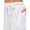 image:imagePapinelle Womens Jada Organic Cotton Boxer Shorts  Soft Loungewear amp Sleepwear Elastic amp Drawcord WaistWhite