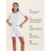 image:imagePapinelle Womens Jada Organic Cotton Boxer Shorts  Soft Loungewear amp Sleepwear Elastic amp Drawcord WaistWhite