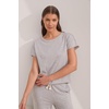 image:imagePapinelle Womens Jada Organic Cotton Knit Boxy Tee  Soft Short Sleeve Crew Neck Loose amp Comfortable Loungewear amp SleepwearGrey
