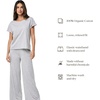 image:imagePapinelle Womens Jada Organic Cotton Wide Leg Pants  Soft Loose Fit Bottoms with Elastic Waistband Loungewear amp SleepwearGrey