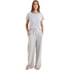 image:imagePapinelle Womens Jada Organic Cotton Wide Leg Pants  Soft Loose Fit Bottoms with Elastic Waistband Loungewear amp SleepwearGrey