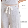 image:imagePapinelle Womens Jada Organic Cotton Wide Leg Pants  Soft Loose Fit Bottoms with Elastic Waistband Loungewear amp SleepwearGrey