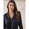 image:imagePapinelle Womens Kate Modal Full Length PJ Set  TENCEL Modal by Lenzing Soft Breathable ButtonUp Top amp Drawstring PantsBlack