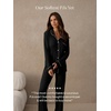 image:imagePapinelle Womens Kate Modal Full Length PJ Set  TENCEL Modal by Lenzing Soft Breathable ButtonUp Top amp Drawstring PantsBlack