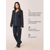 image:imagePapinelle Womens Kate Modal Full Length PJ Set  TENCEL Modal by Lenzing Soft Breathable ButtonUp Top amp Drawstring PantsBlack