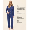 image:imagePapinelle Womens Kate Modal Full Length PJ Set  TENCEL Modal by Lenzing Soft Breathable ButtonUp Top amp Drawstring PantsNavy