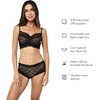 image:imagePapinelle Womens Lulu Lace Boyshorts  Soft Breathable Sheer Lace LowWaist UnderwearBlack