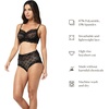 image:imagePapinelle Womens Lulu Lace HighRise Panty  Breathable Lightweight Sheer Lace Lingerie with Flattering HighWaist FitBlack