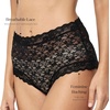 image:imagePapinelle Womens Lulu Lace HighRise Panty  Breathable Lightweight Sheer Lace Lingerie with Flattering HighWaist FitBlack