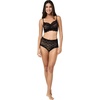 image:imagePapinelle Womens Lulu Lace HighRise Panty  Breathable Lightweight Sheer Lace Lingerie with Flattering HighWaist FitBlack