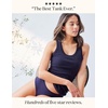 image:imagePapinelle Womens Milla Cotton Tank Top  Shelf Bra Lining Light Support Soft RibKnit Loungewear amp SleepwearNavy