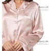 image:imagePapinelle Womens Premium Mulberry Silk Piped Full Length Pajama Set  100 Silk ButtonUp Top amp Drawstring Waist PantsPapinelle Pink
