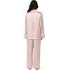 image:imagePapinelle Womens Premium Mulberry Silk Piped Full Length Pajama Set  100 Silk ButtonUp Top amp Drawstring Waist PantsPapinelle Pink