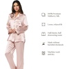 image:imagePapinelle Womens Premium Mulberry Silk Piped Full Length Pajama Set  100 Silk ButtonUp Top amp Drawstring Waist PantsPapinelle Pink