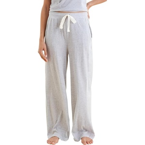image:imagePapinelle Womens Jada Organic Cotton Wide Leg Pants  Soft Loose Fit Bottoms with Elastic Waistband Loungewear amp SleepwearGrey