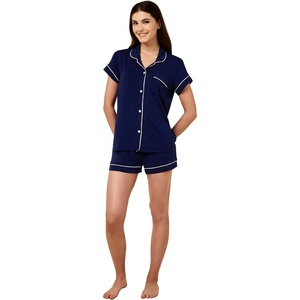 image:imagePapinelle Womens Kate Modal Boxer PJ Set  TENCEL Modal by Lenzing Lightweight Breathable Sleepwear with Elastic Waist Navy Small
