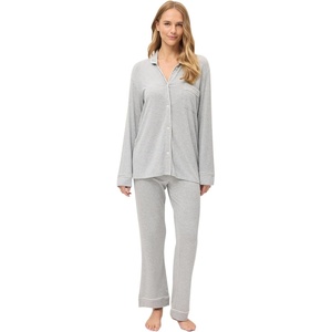 image:imagePapinelle Womens Kate Modal Full Length PJ Set  TENCEL Modal by Lenzing Soft Breathable ButtonUp Top amp Drawstring PantsGrey