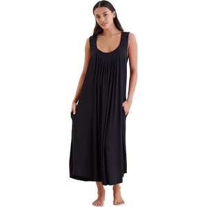 image:imagePapinelle Womens Kate Modal Maxi Nightie  TENCEL Modal by Lenzing Smooth amp Breathable Sleeveless Nightgown with PocketsBlack