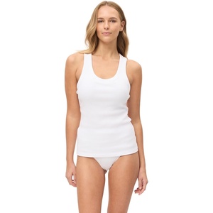 image:imagePapinelle Womens Milla Cotton Tank Top  Shelf Bra Lining Light Support Soft RibKnit Loungewear amp SleepwearWhite